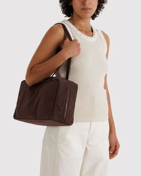 Medium Nylon Bowler Bag - Coffee - On The Go