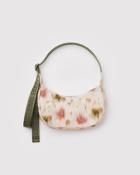 Small Nylon Crescent Bag - Abstract Floral