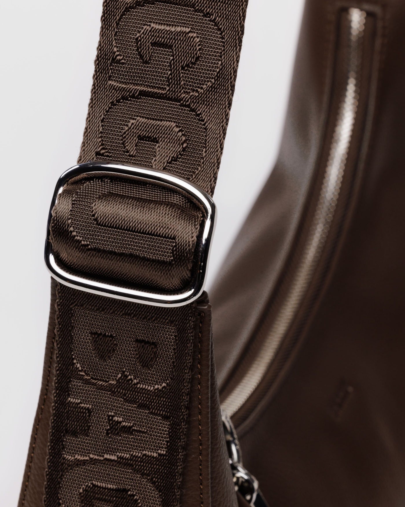 Medium Recycled Leather Crescent Bag - Brown - Soft Balance