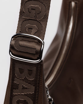 Medium Recycled Leather Crescent Bag - Brown - Soft Balance