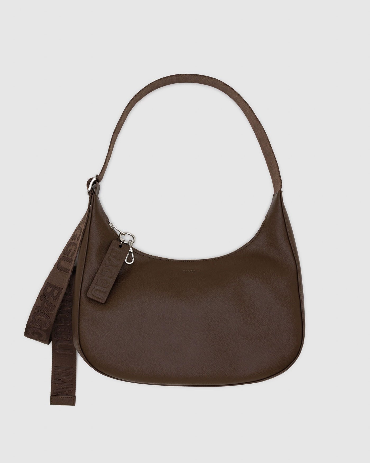 Medium Recycled Leather Crescent Bag - Brown - Soft Balance
